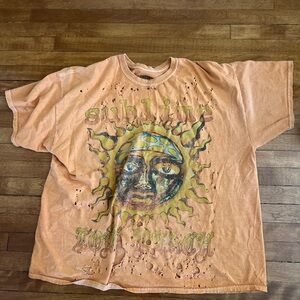 Orange Oversized Sublime Graphic T-Shirt